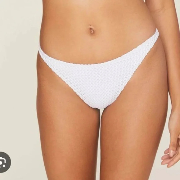 Demi Moore x Andie Swim The Tropez Bottom White Textured Size Medium - Picture 3 of 9